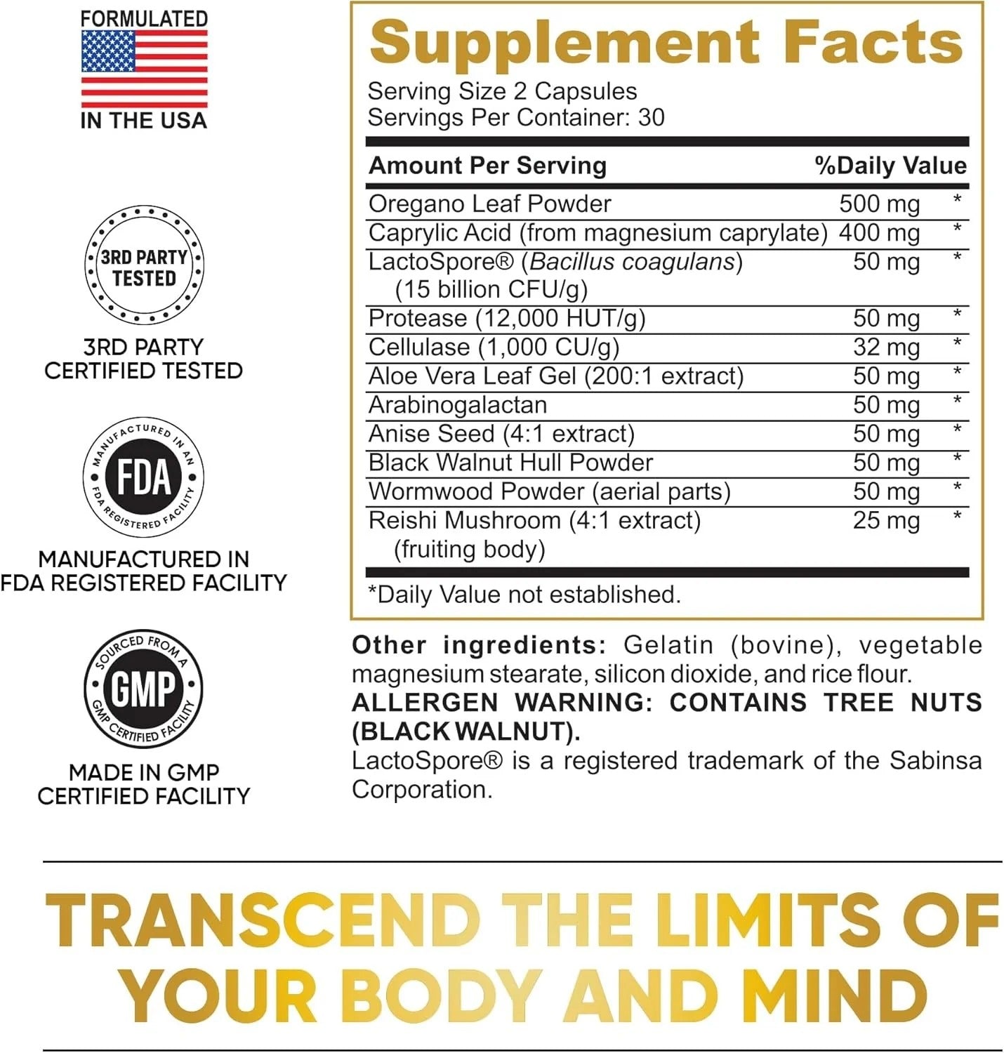 Candida Cleanse - Gut & Colon support(60 Capsules)