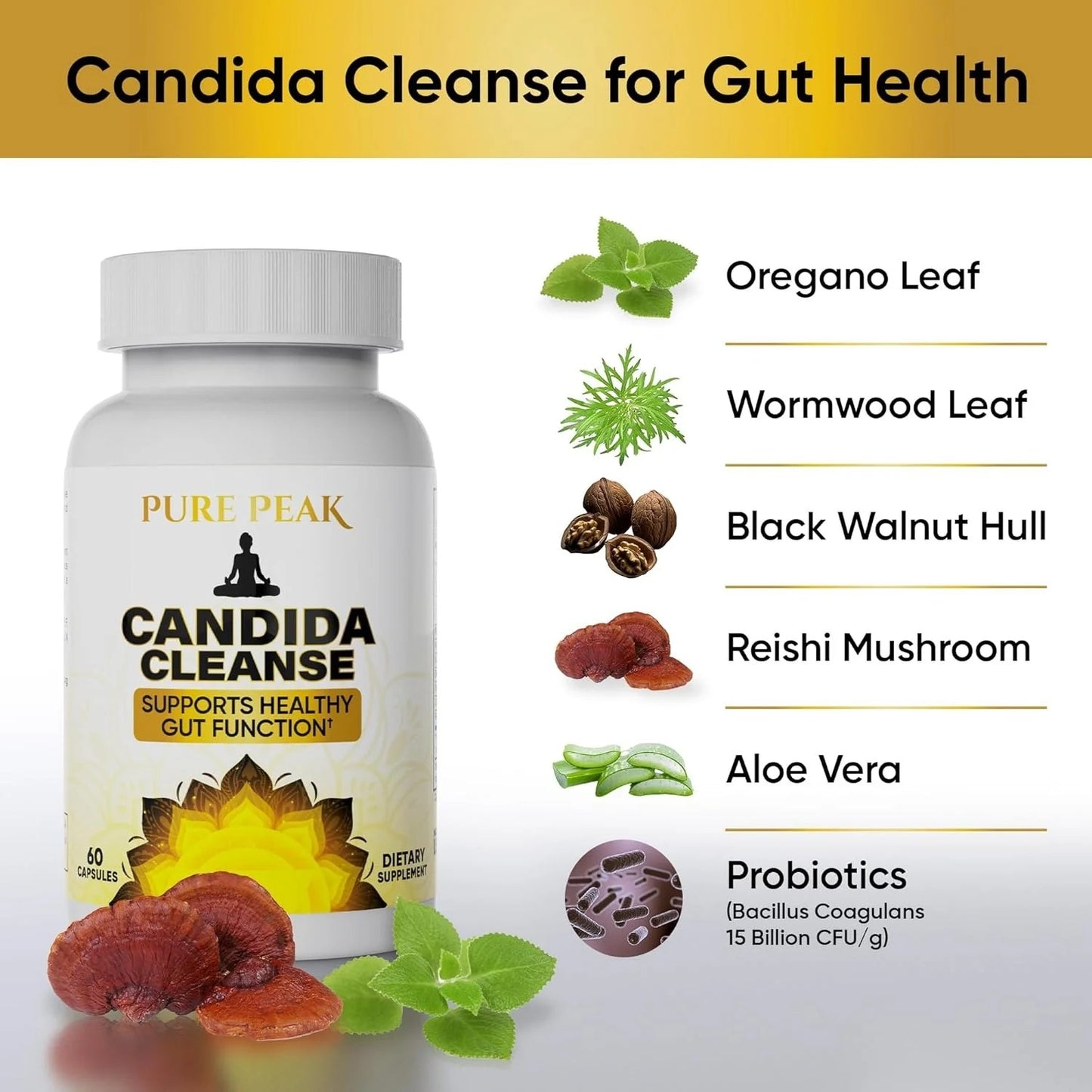 Candida Cleanse - Gut & Colon support(60 Capsules)